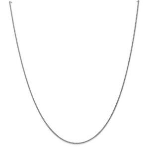 1.25mm 10k White Gold Solid Spiga Chain Anklet, 10 Inch